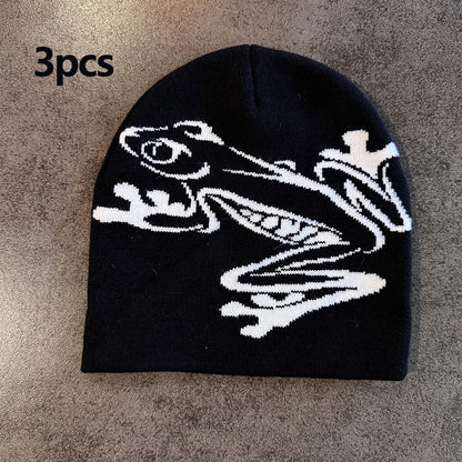 Tree Frog Pattern Beanie Knitted Cap For Men & Women