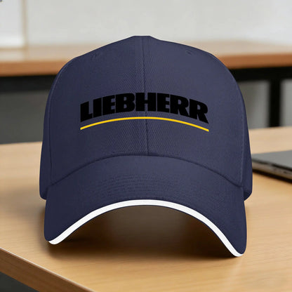 Casual Baseball Cap White Yellow Liebherr Letters