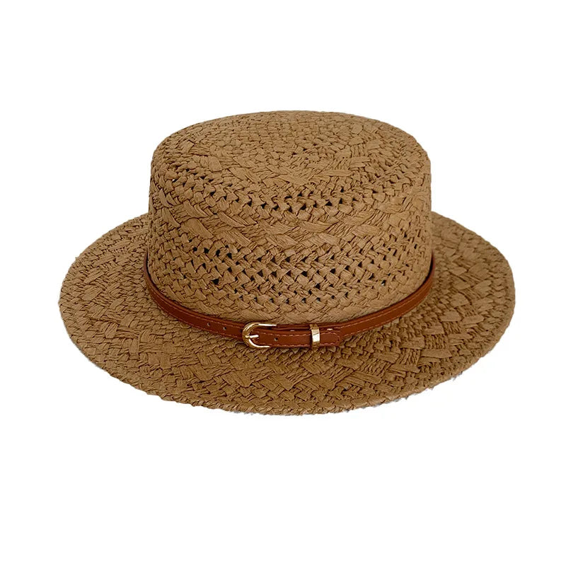 Women's Retro Flat Topped Straw Hat