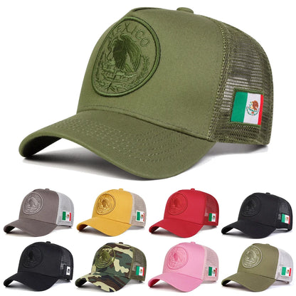 Unisex Mexican Flag Embroidery Baseball Net Caps