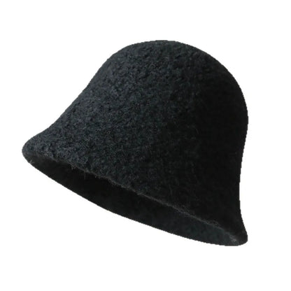 Casual Wool Bucket Hat Thickened Windproof Fisherman Hats