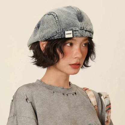 Quality Retro Denim Beret Women's Summer