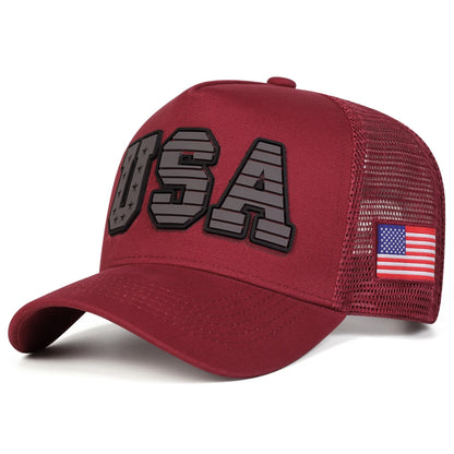 Unisex USA Letter Embroidery Baseball Net Caps Spring And Summer Outdoor