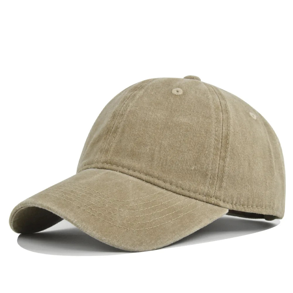 Retro Washed Cotton Baseball Cap Men Women