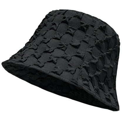 Stylish Niche Bubble Check Fisherman Hat Bucket Hat