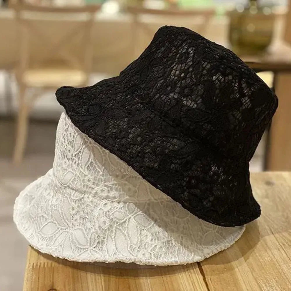 Ladies Summer Hollow Breathable Bucket Hat Mesh Basin Hats