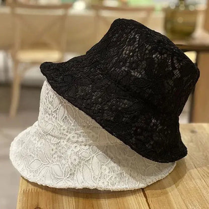 Ladies Summer Hollow Breathable Bucket Hat Mesh Basin Hats