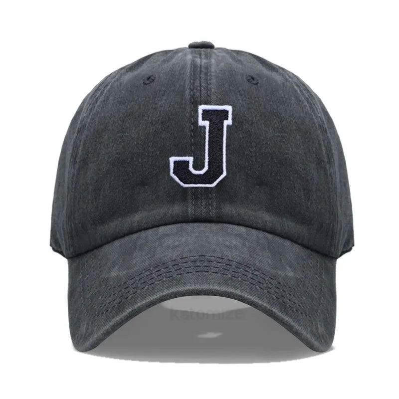 Initial Letter A-Z Embroider Baseball Cap