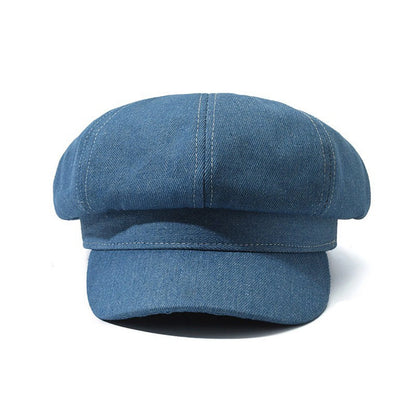 Women's Denim Newsboy Beret Cap Visor Cap