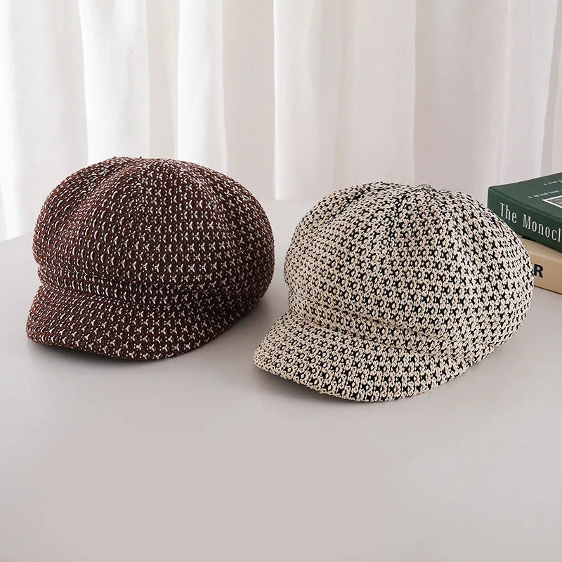 Women's Retro Octagonal Hat Korean Version Big Head