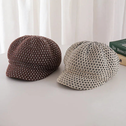Women's Retro Octagonal Hat Korean Version Big Head