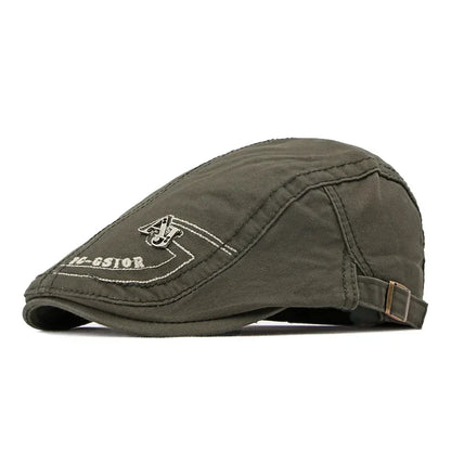 Four Seasons Cotton Letter Embroidery Newsboy Caps