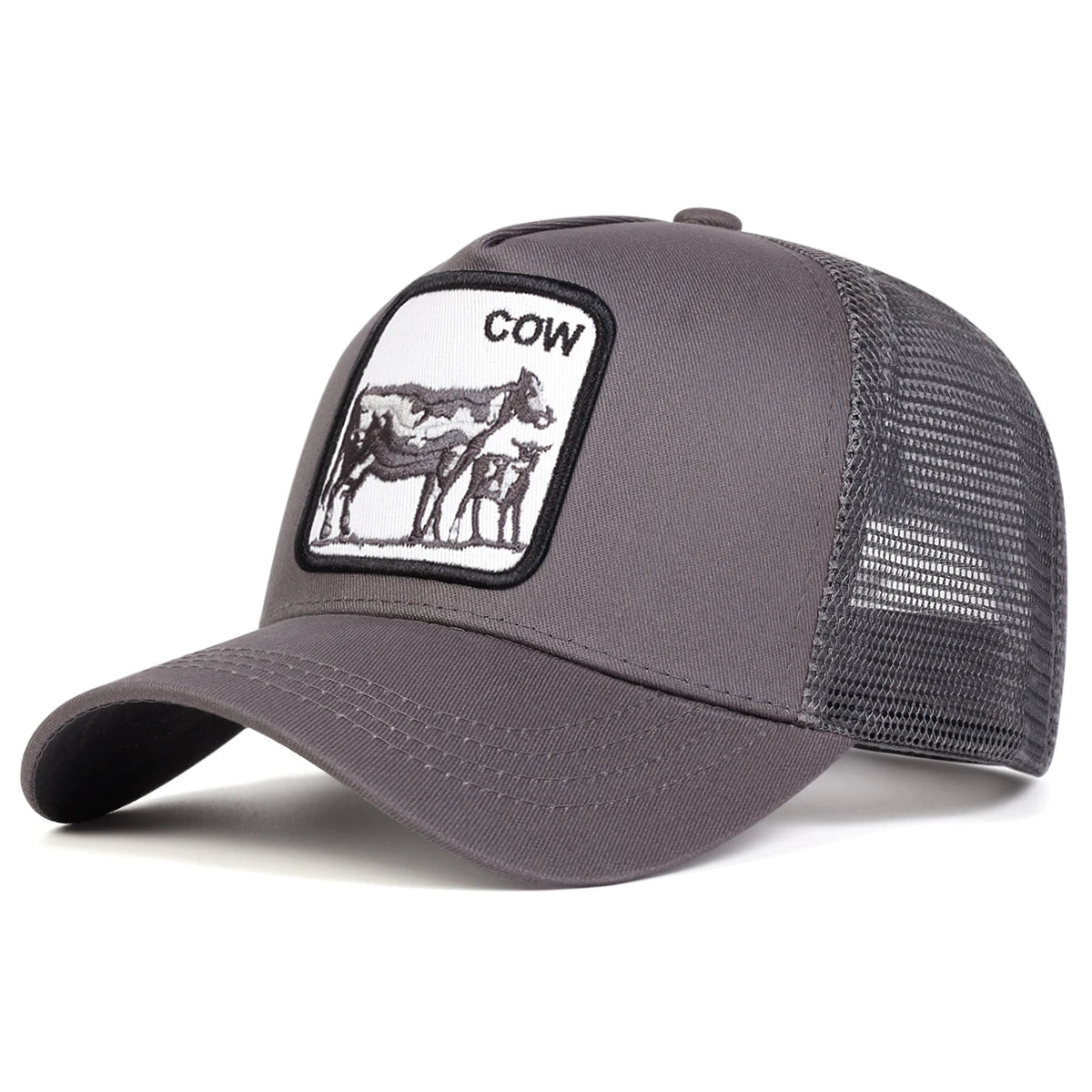 Unisex Cow Embroidery Baseball Net Caps Spring and Summer Outdoor