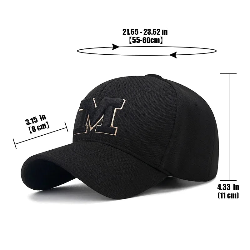 Fashion Men Women M Letter Three-Dimensional Embroidery Baseball Cap