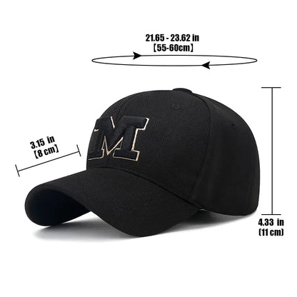 Fashion Men Women M Letter Three-Dimensional Embroidery Baseball Cap