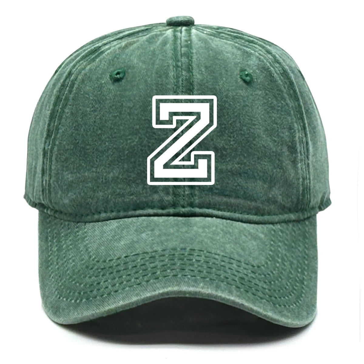 Initial Letter A-Z Print Baseball Cap For Men Women Retro Washed Cotton Dad Hat