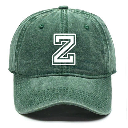 Initial Letter A-Z Print Baseball Cap For Men Women Retro Washed Cotton Dad Hat
