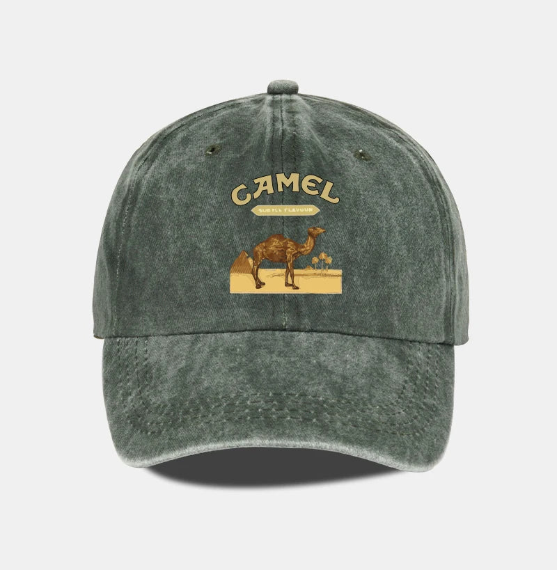 Camel Print Baseball Cap Classic Minimalist Retro Style Breathable Soft Fabric Perfect Daily Wear Adjustable