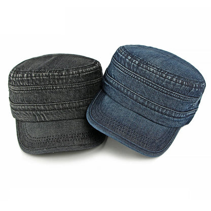 Cotton Denim Baseball Hat Male Female Adjustable Army Military Flat Top Cap
