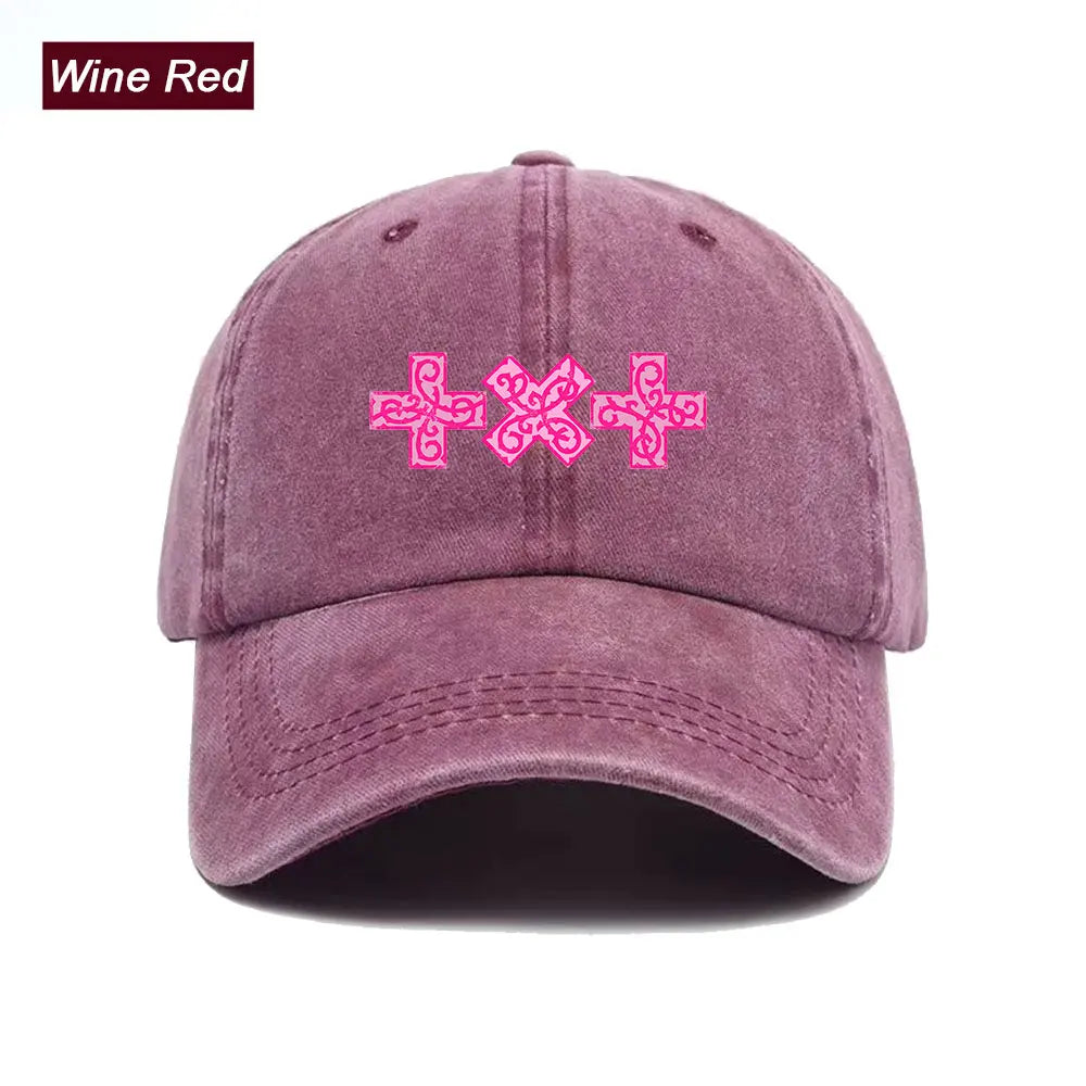 Washed Printed Trucker Style Unisex Cotton Streetwear Summer Sun Hat