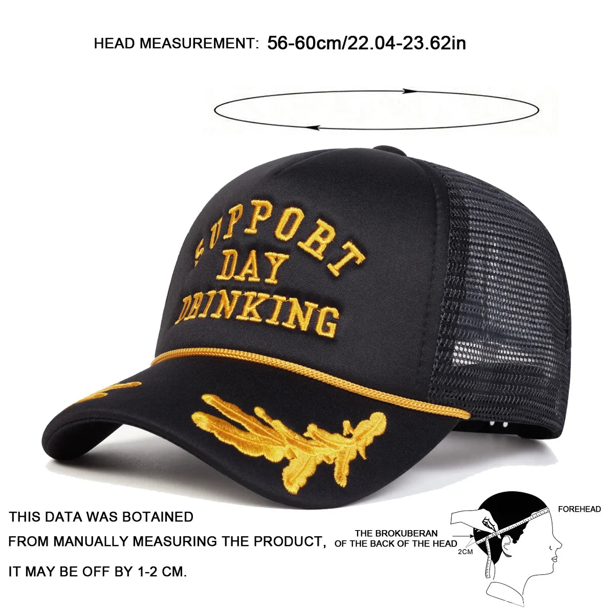 Unisex Drinking Letter Embroidery Baseball Net Caps Spring Summer
