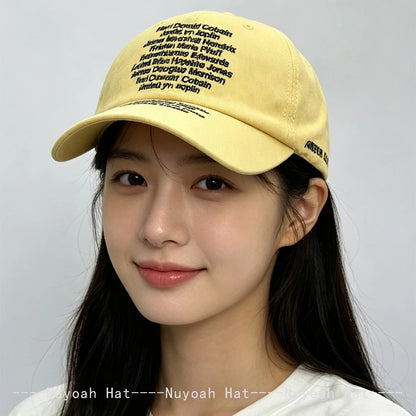 Korean Letter Embroidery Baseball Cap Unisex Retro Peaked Caps Fashionable Outdoor Simple Ins Design