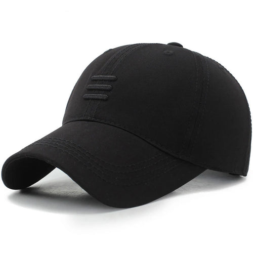Three Horizontal Lines Embroidery Baseball Caps