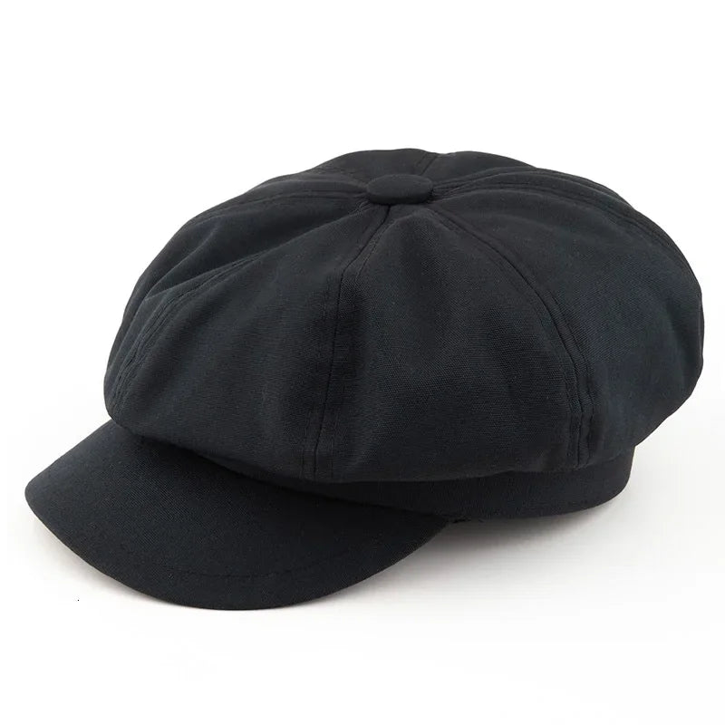 Oversize 62cm Canvas Leather Newsboy Cap