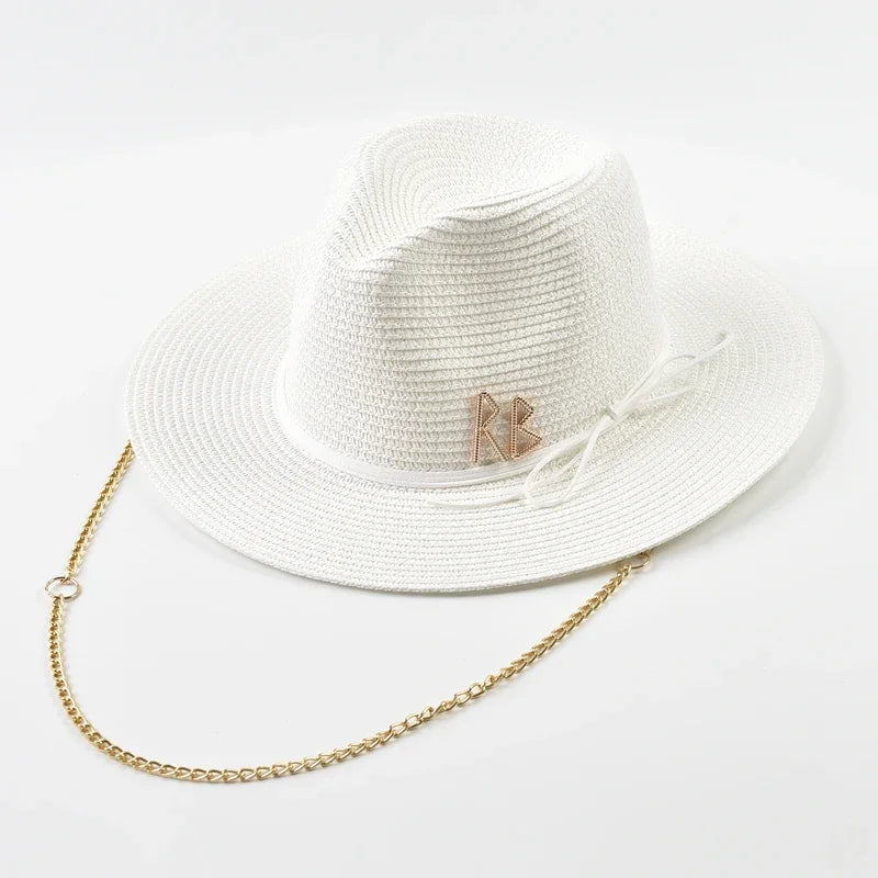 Women Men Summer Panama Jazz Hat Outdoor Holidays Beach Sun Hat