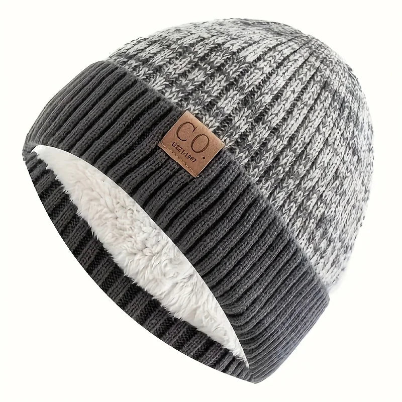 Women Brimless Cap Women Men Warm Lined Knit Ski Beanie Knitted Hats
