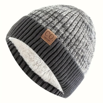 Women Brimless Cap Women Men Warm Lined Knit Ski Beanie Knitted Hats