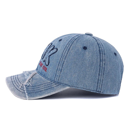 Unisex Washed Cotton Raw Hem Baseball Cap