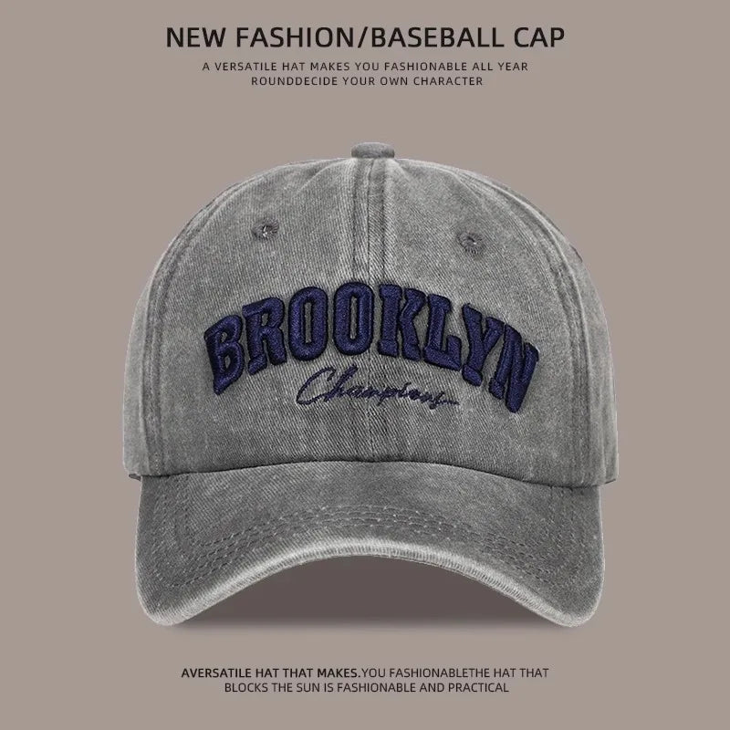 Brookklyn Alphabet 3D Letter Embroidery Baseball Hat Hip-Hop Men Women