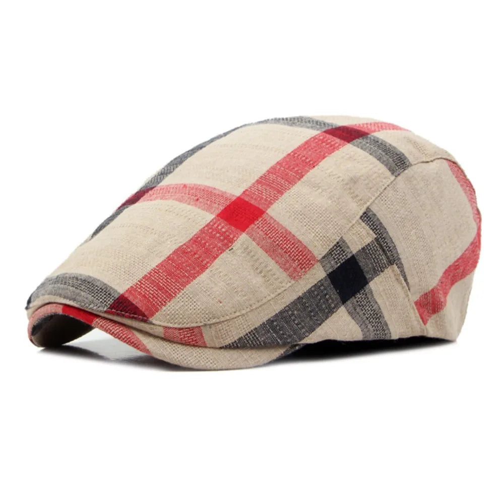 Unisex Colorful Plaid Berets Thin Soft Newsboy Caps