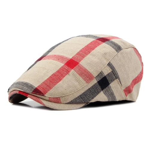 Unisex Colorful Plaid Berets Thin Soft Newsboy Caps