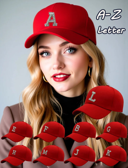 1 Pc Pearl Letter A-Z Women's Couple Woman's Stylish Baseball Cap