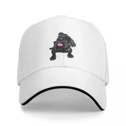 Tongues Out Because Black Pug Cap Casual Baseball Caps