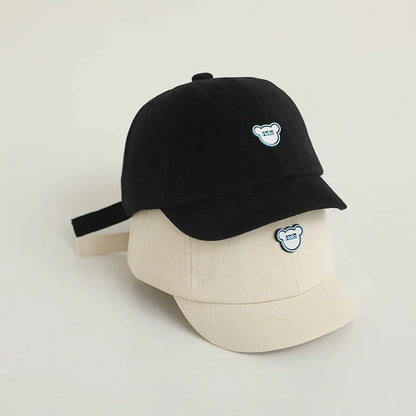 Korean Kids Bear Baseball Hat Solid Color Duck Tongue Cap