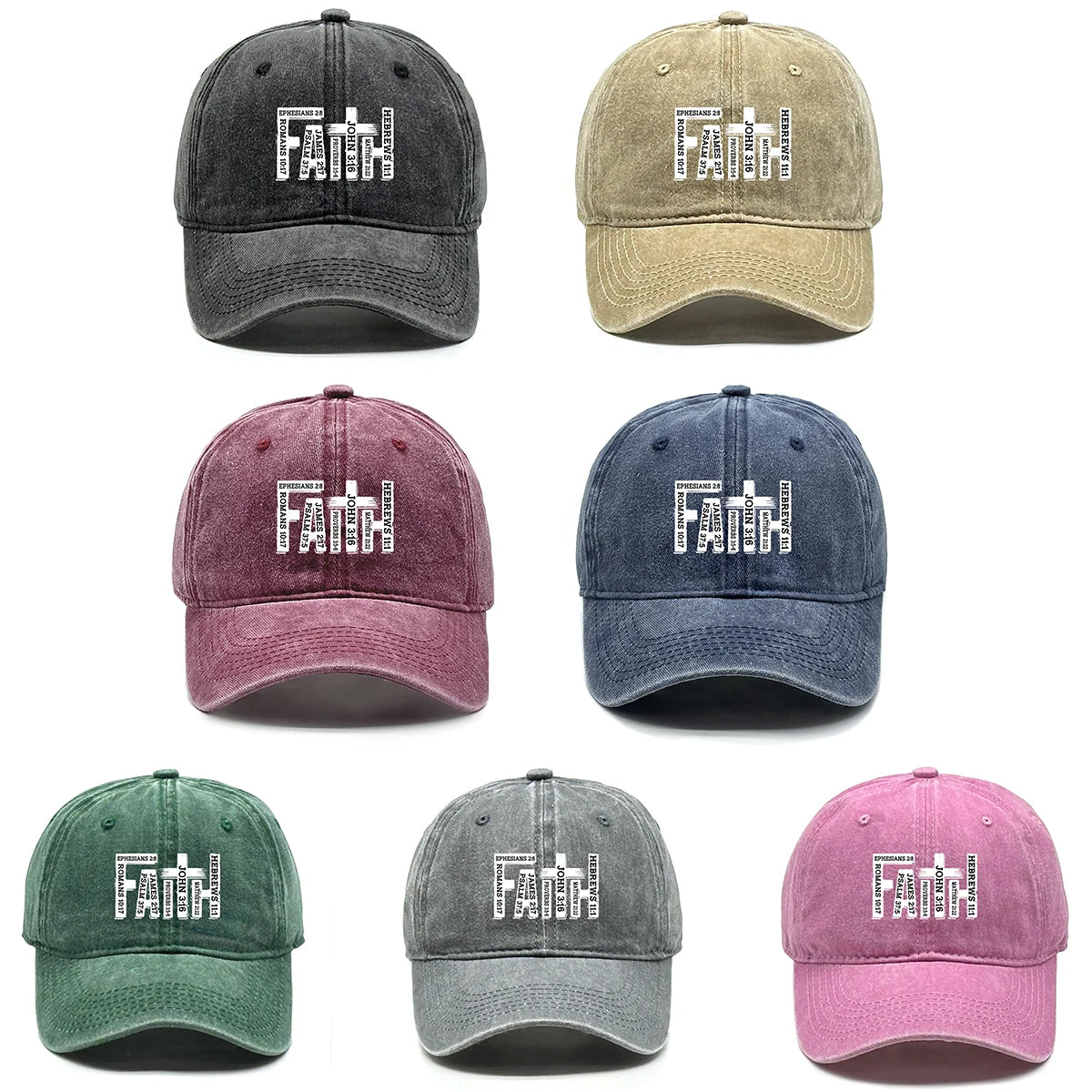 Baseball Cap Black White Printed Adjustable Snapback Bible Cap