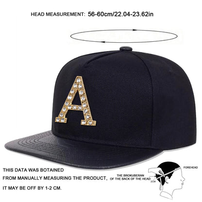 Unisex A Letter Label With Drill Hip-Hop Hats Spring Autum