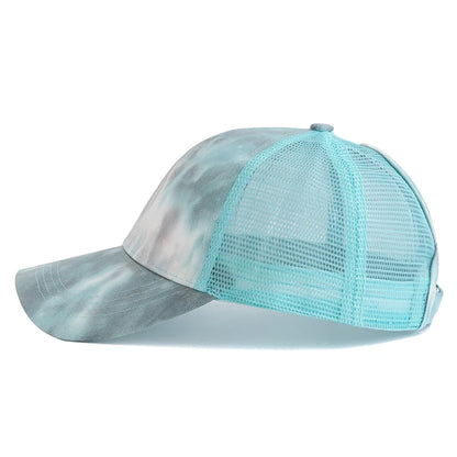 Women Ponytail Cap Tie Dyeing Design Baseball Cap Female