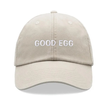 1pc "Good Egg" Baseball Cap Vintage Washed Unisex Dad Hat