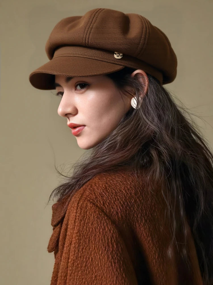 Hat Women's Big Head Circumference Shell Art Casual Versatile Painter Hat