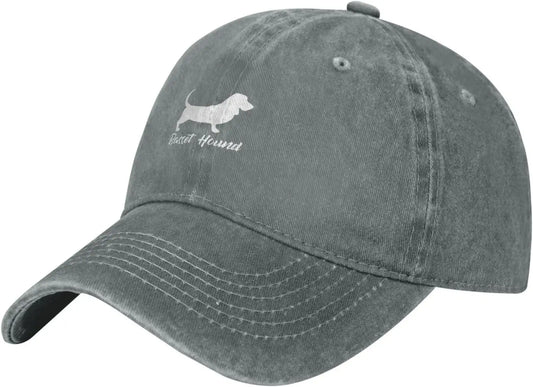 Basset Hound Dog Silhouette Cotton Baseball Cap Casual Outdoor
