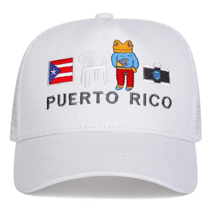 Unisex Puerto Rico Letter Embroidery Baseball Net Caps Spring and Summer