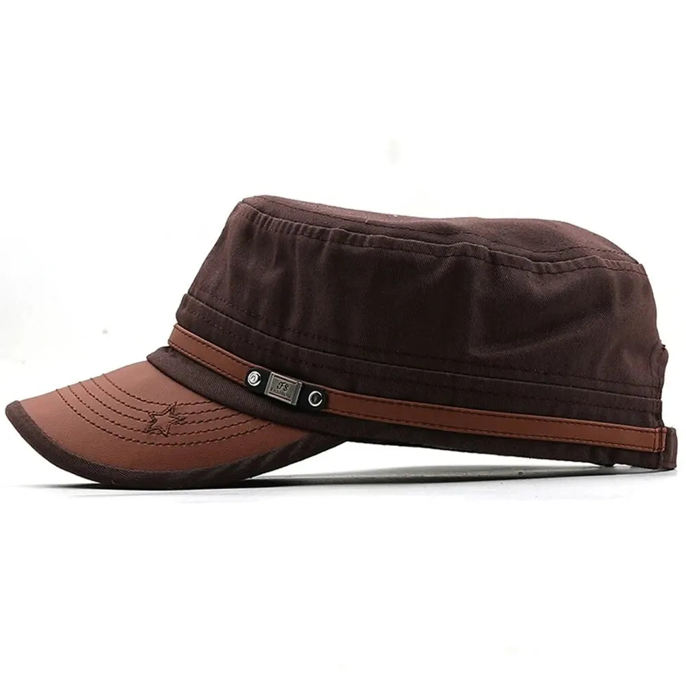 Casual Cadet Hat Man Flat Top Caps Fashion Cotton Visor Hats