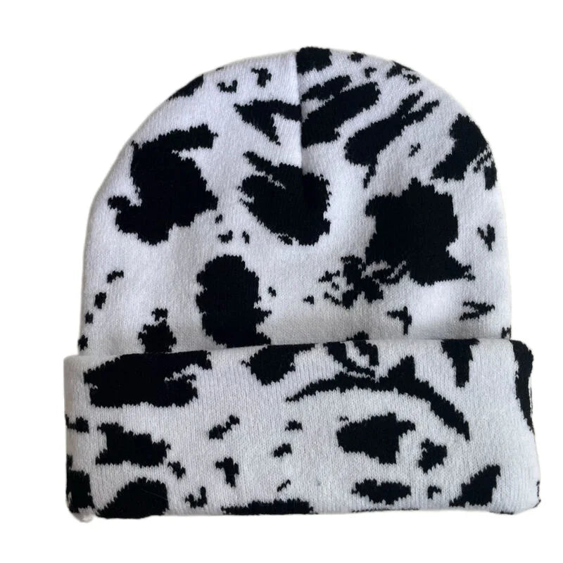Winter Leopard Knitted Hats For Women Men Outdoor