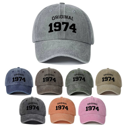 Personalized Cotton Original Born In 1974 Funny Birthday Gift Baseball Cap