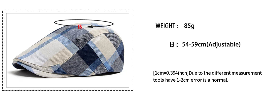 New Multicolor Plaid Beret Women Casual Sun Visor Flat Hat
