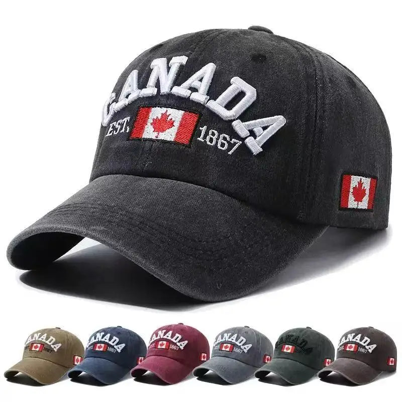 Vintage Washed Denim Snapback Peaked Cap Baseball Cap
